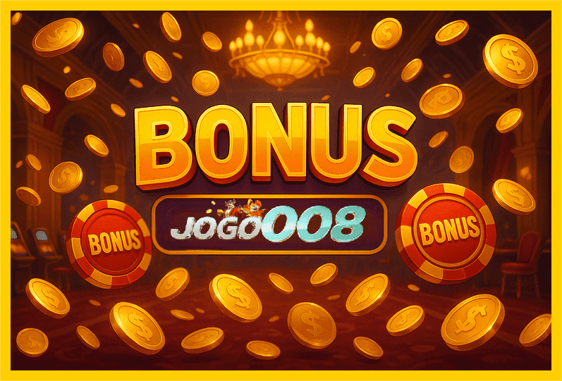 Imagem promovendo bônus JOGO008 com recompensas imperdíveis.